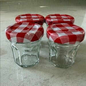 Bonne Maman Red Checkered Glass Mini 1oz Jars